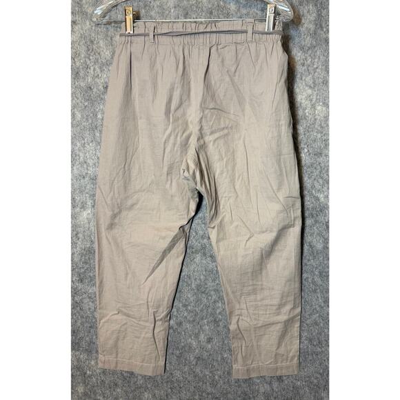 Nell Marthas Vineyard Womens Drawstring Tan S/M Relaxed Cotton Crop Pants - Picture 3 of 5